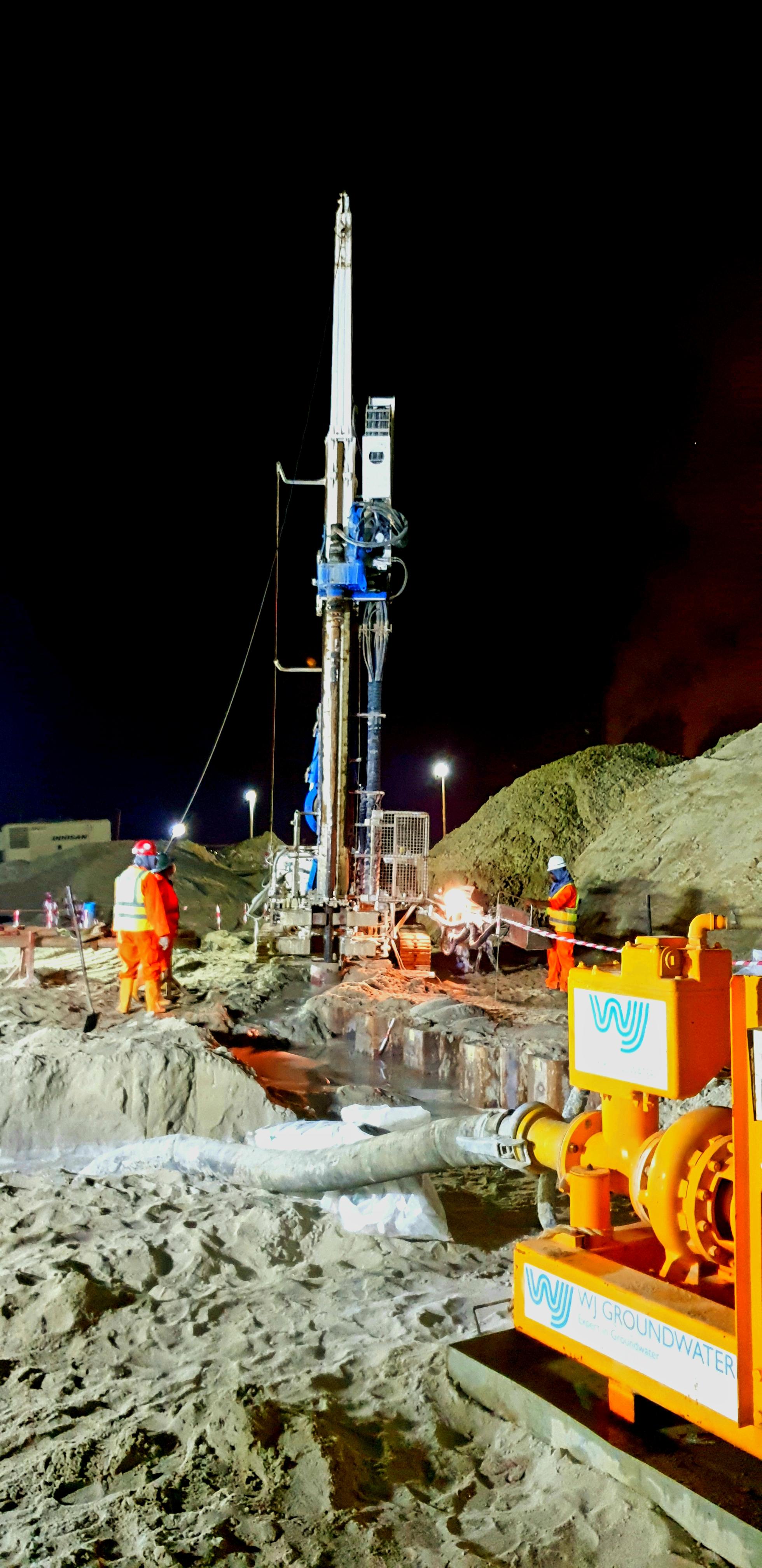 Drilling rig is set up on site in Kuwait